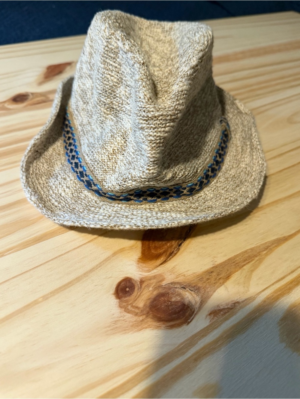 Icing Neutral-Tone Knit Sun Hat with Cream Interior